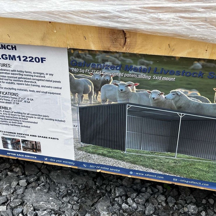 Unused 2026 CE SDLGM1220F Galvanized Metal Livestock Shed