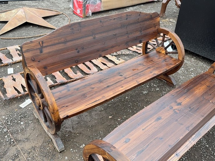 #6057-•-54"-wooden-wagon-wheel-bench-image-1