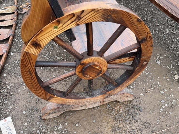 #6057-•-54"-wooden-wagon-wheel-bench-image-2