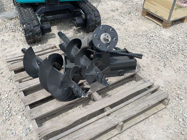 new-post-hole-digger-for-mini-skid-steer-with-2-auger-bits-and-drill-rod-image-1