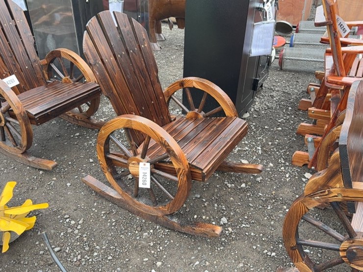 #6062-•-wooden-wagon-wheel-rocking-chair-image-1