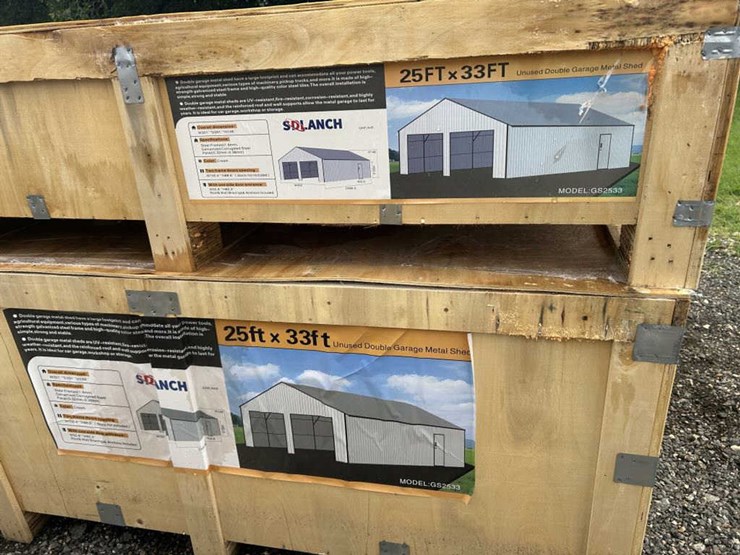 #76-•-double-garage-metal-shed-25'-x-33'---sdl2533-image-1
