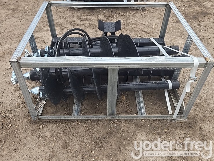 unused-jct-hydraulic-auger-drive-c/w-quick-attach-bits,-10",-12",-18",-special-alloy-bits-to-suit-skidsteer-image-6