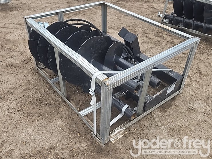 unused-jct-hydraulic-auger-drive-c/w-quick-attach-bits,-10",-12",-18",-special-alloy-bits-to-suit-skidsteer-image-7