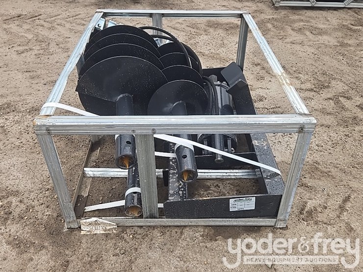 unused-jct-hydraulic-auger-drive-c/w-quick-attach-bits,-10",-12",-18",-special-alloy-bits-to-suit-skidsteer-image-8