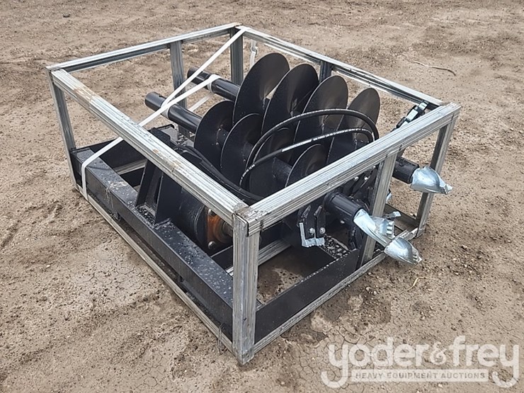 unused-jct-hydraulic-auger-drive-c/w-quick-attach-bits,-10",-12",-18",-special-alloy-bits-to-suit-skidsteer-image-3