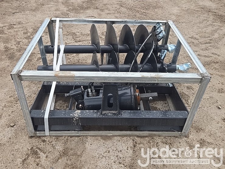 unused-jct-hydraulic-auger-drive-c/w-quick-attach-bits,-10",-12",-18",-special-alloy-bits-to-suit-skidsteer-image-2