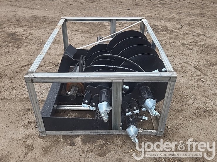 unused-jct-hydraulic-auger-drive-c/w-quick-attach-bits,-10",-12",-18",-special-alloy-bits-to-suit-skidsteer-image-4