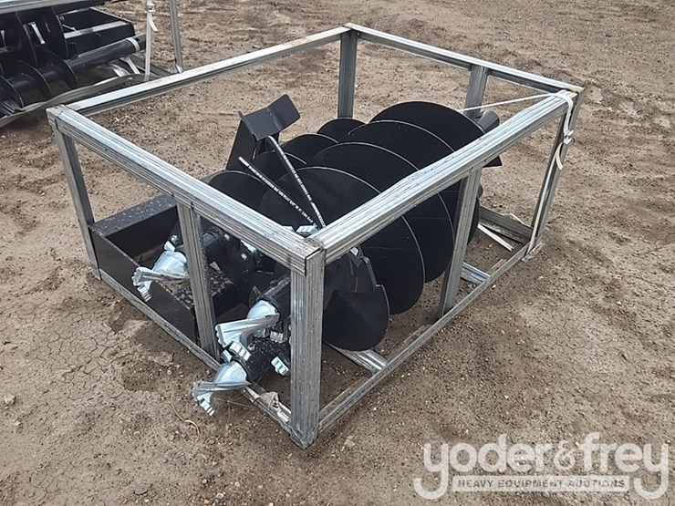 unused-jct-hydraulic-auger-drive-c/w-quick-attach-bits,-10",-12",-18",-special-alloy-bits-to-suit-skidsteer-image-5