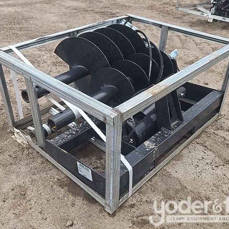 Unused JCT Hydraulic Auger Drive c/w Quick Attach Bits, 10", 12", 18", Special Alloy Bits to suit Skidsteer