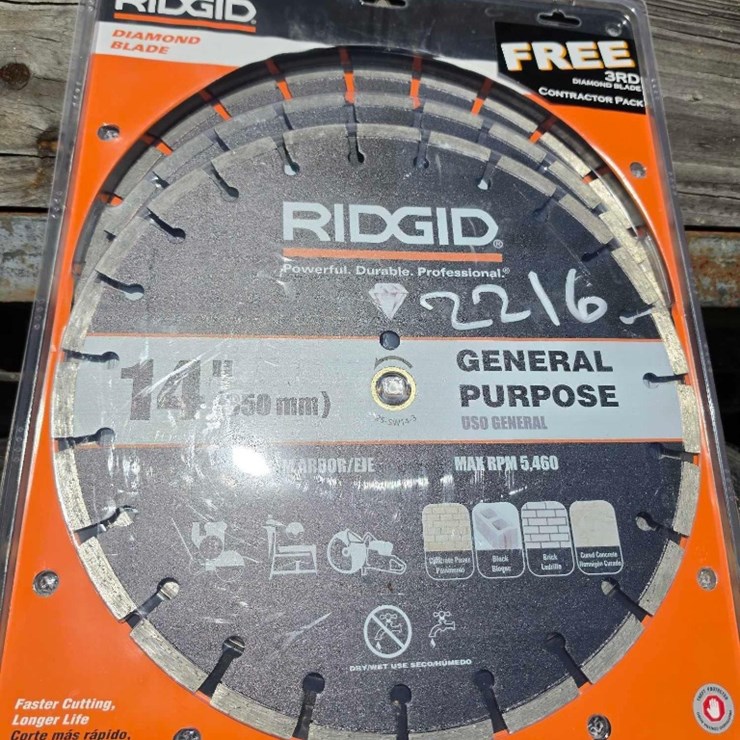 2216 - (3) RIDGID 14" DIAMOND BLADES