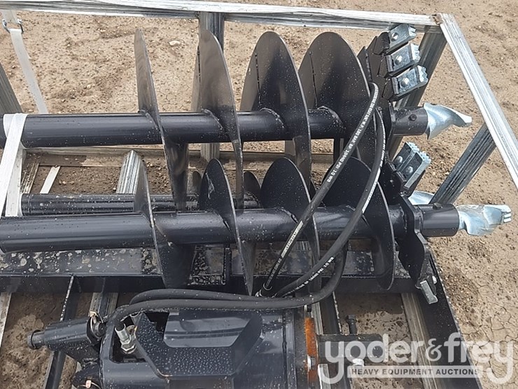 unused-jct-hydraulic-auger-drive-c/w-quick-attach-bits,-10",-12",-18",-special-alloy-bits-to-suit-skidsteer-image-9