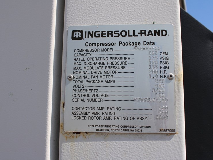 #1017-•-1993-ingersoll-rand-rotary-screw-ssr-ep200-air-compressor-image-6