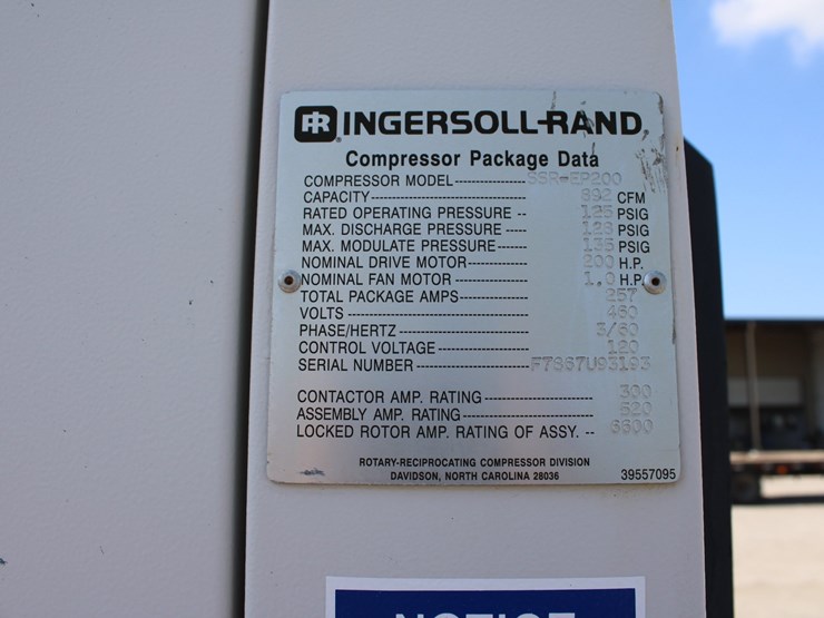 #1016-•-1993-ingersoll-rand-rotary-screw-ssr-ep200-air-compressor-image-6