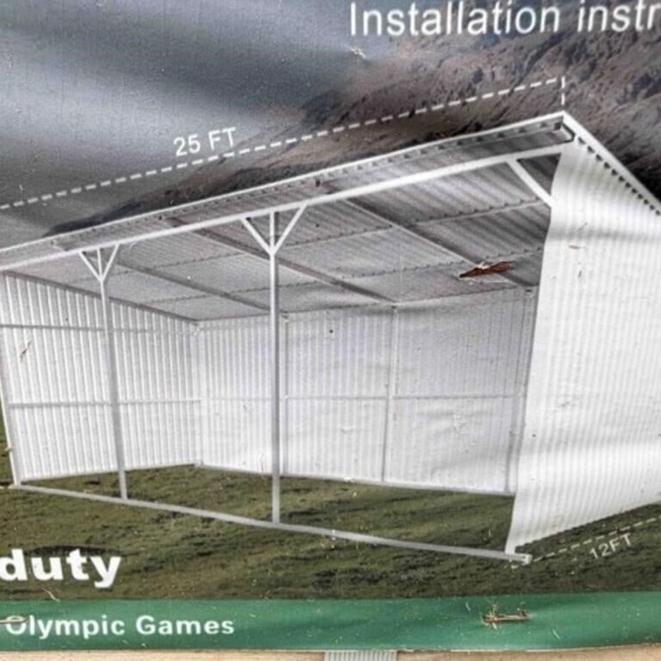 25’ x 12’ Metal Livestock Shed