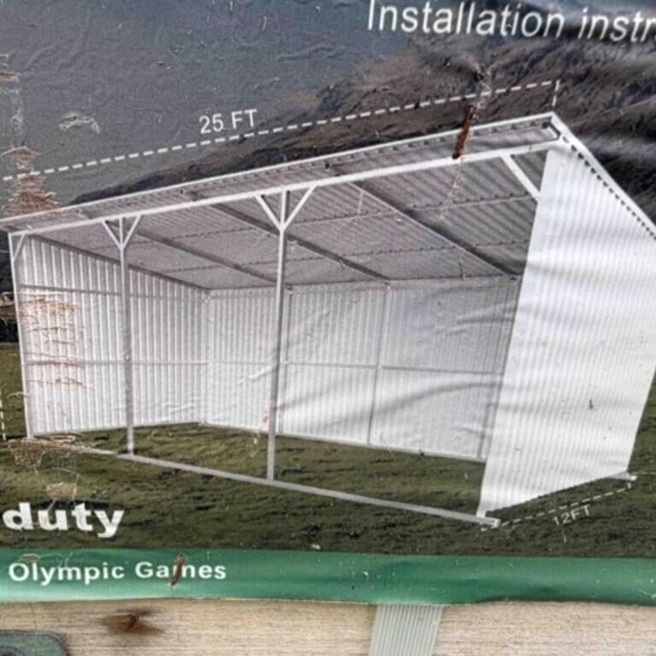 25’ x 12’ Metal Livestock Shed