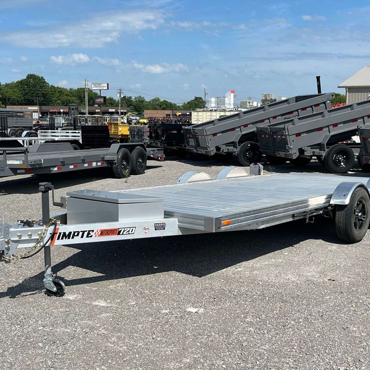 Unused 2024 TIMPTE 720 MOTORSPORTS T/A Aluminum Drop Deck Tag Trailer