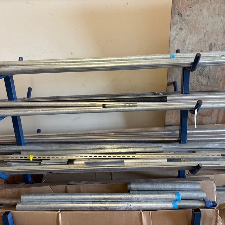 #4070 • RACK OF PIPE AND ANGLE IRON OF VARIOUS SIZES