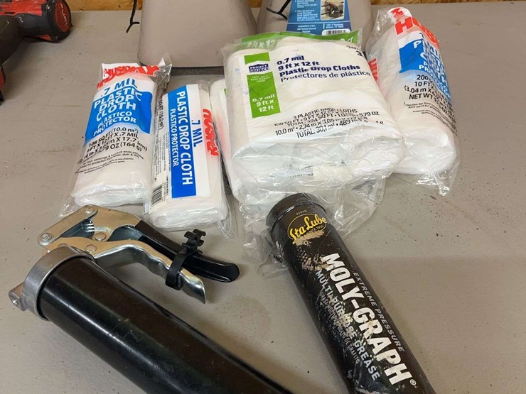 (8)-.7mil-9'-x-12'-plastic-drop-cloths-grease-guns,-caps-image-3