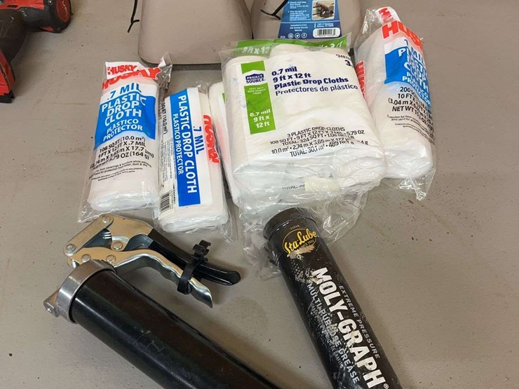 (8)-.7mil-9'-x-12'-plastic-drop-cloths-grease-guns,-caps-image-2