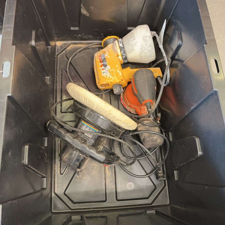 Tote of Paint & Buffering Tools