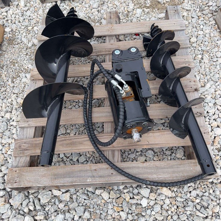 Hydraulic Earth Auger Attachment with Dual Augers