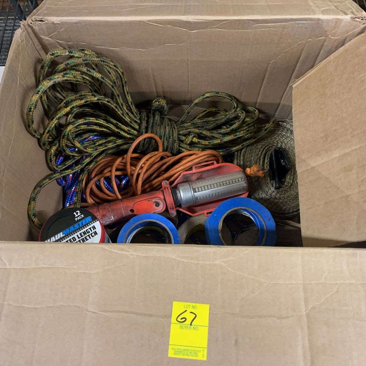 Box of Rope, Straps, Bungy Cords, Etc.