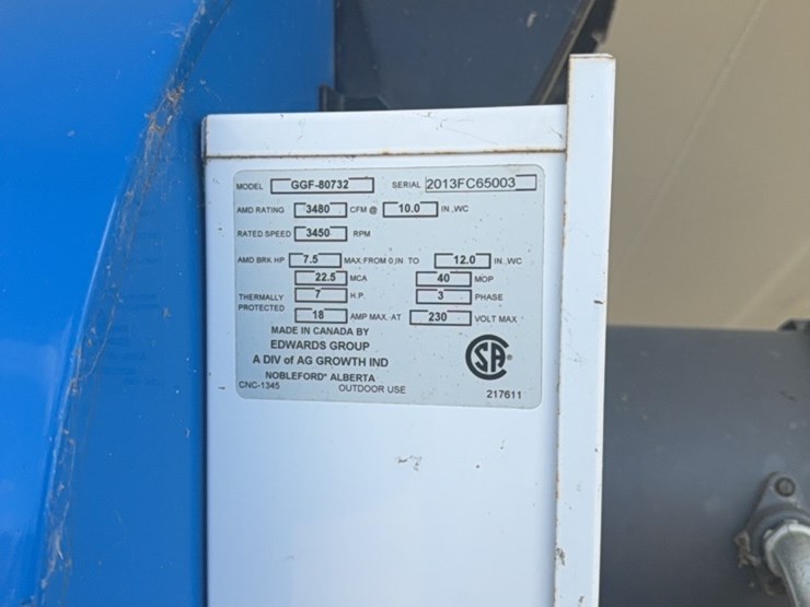 meridian-6000-bushel-hopper-bin-with-fan,-used-for-grain-only,-excellent-shape-image-14