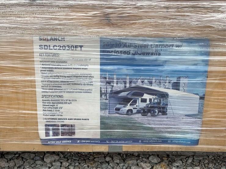 sdlanch-sdlc2030ft-20'-x-30'-all-steel-carport-with-enclosed-sidewalls-image-10