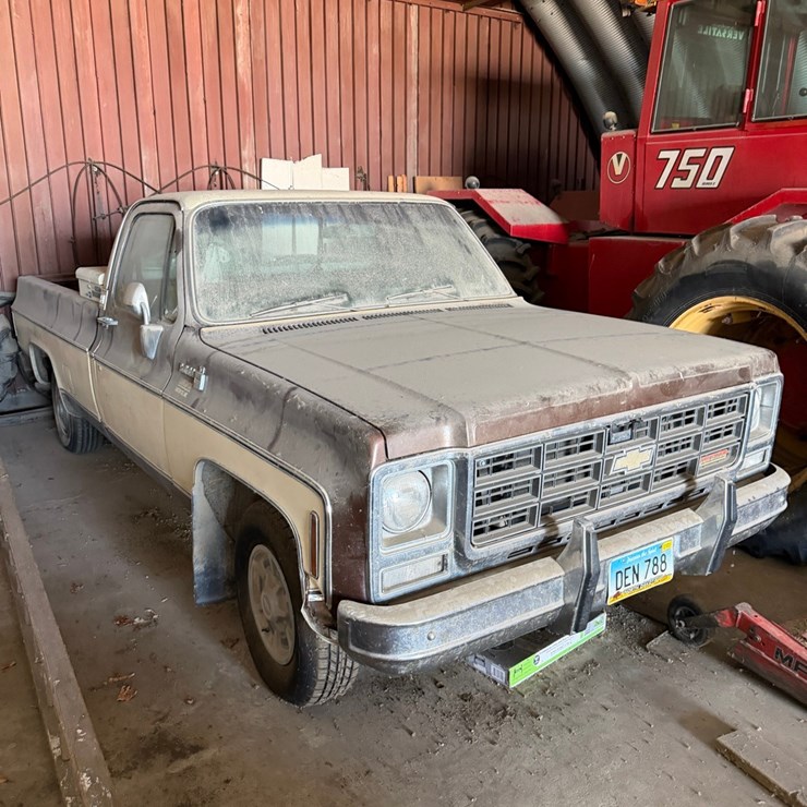 1979 ￼Chevy 5.7 diesel half ton pickup, 2 wheel drive, needs transmission work, shedded, nice shape