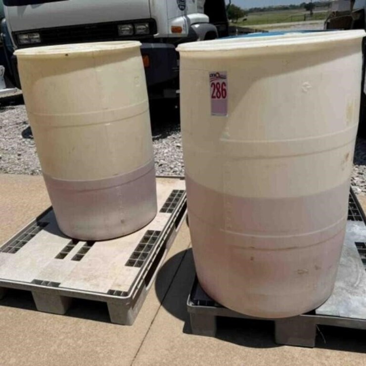 55-gallon plastic barrels
