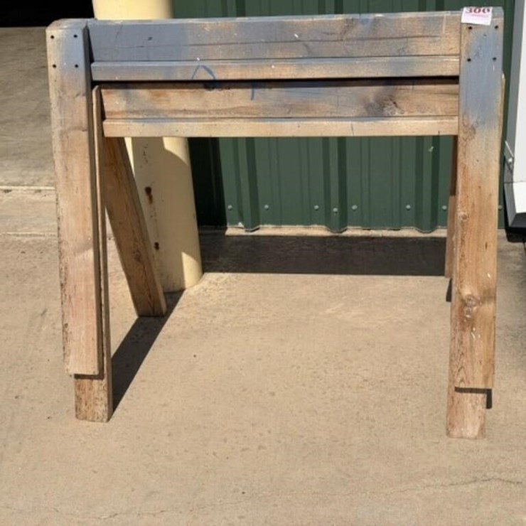set of wood saw horses