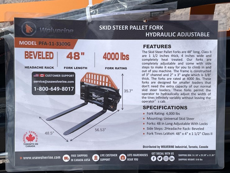 #2777-•-unused-2026-wolverine-adjustable-hydraulic-pallet-fork-attachments-image-1