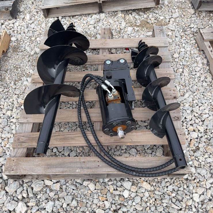 Hydraulic Earth Auger Attachment with Dual Augers