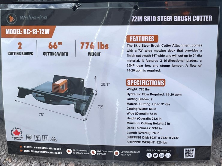 #2750-•-unused-2026-wolverine-skid-steer-brush-cutter-attachment-image-1