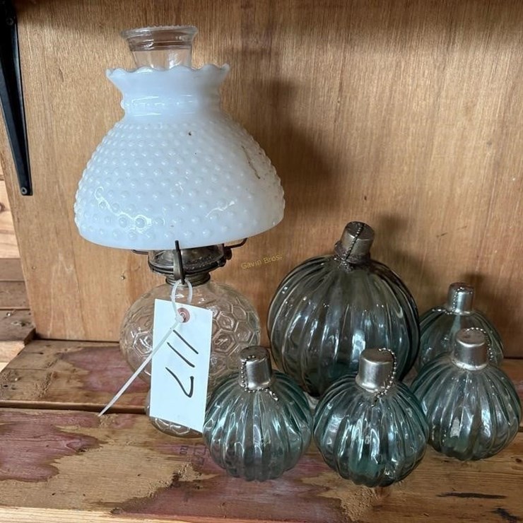 Oil Lamp & Glass Balls