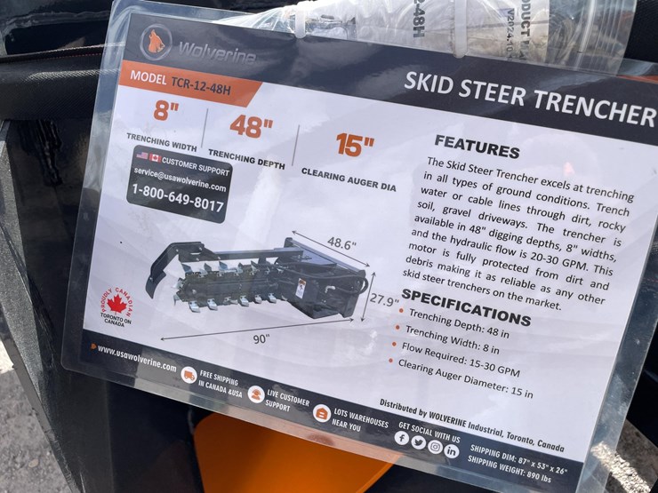 #2758-•-unused-2026-wolverine-skid-steer-trencher-attachment-image-1