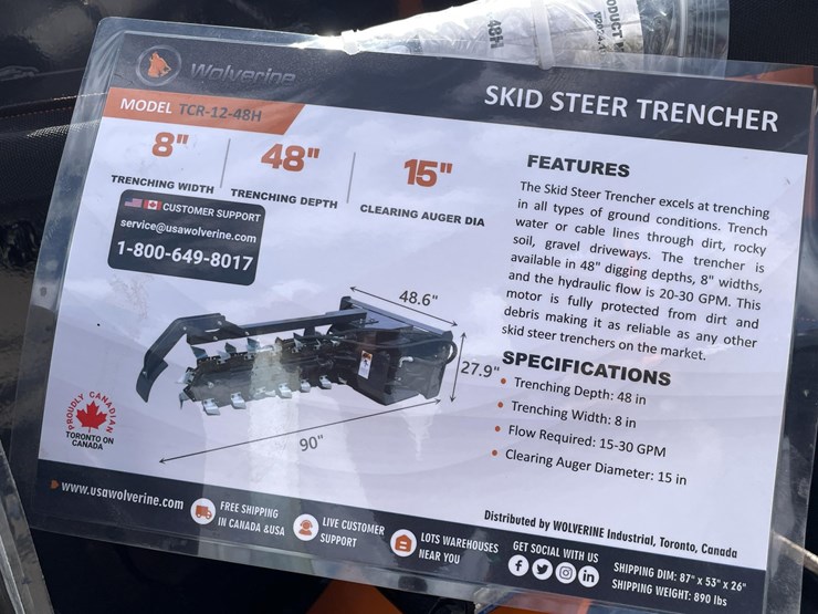 #2760-•-unused-2026-wolverine-skid-steer-trencher-attachment-image-1