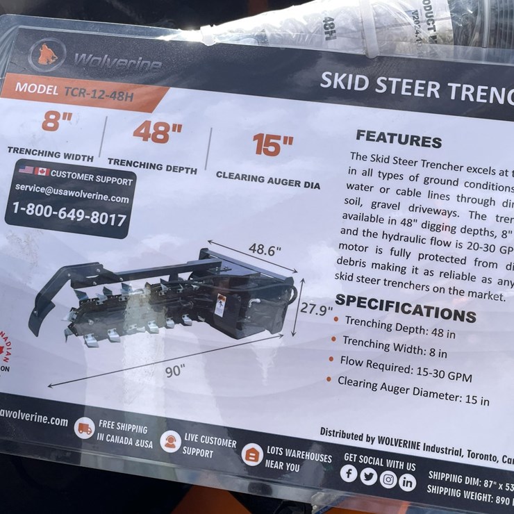 #2760 • Unused 2026 Wolverine Skid Steer Trencher Attachment