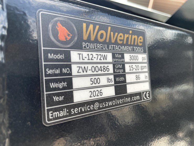 #2757-•-unused-2026-wolverine-skid-steer-hydraulic-rotary-tiller-attachment-image-8