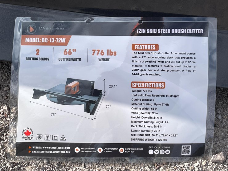 #2749-•-unused-2026-wolverine-skid-steer-brush-cutter-attachment-image-1