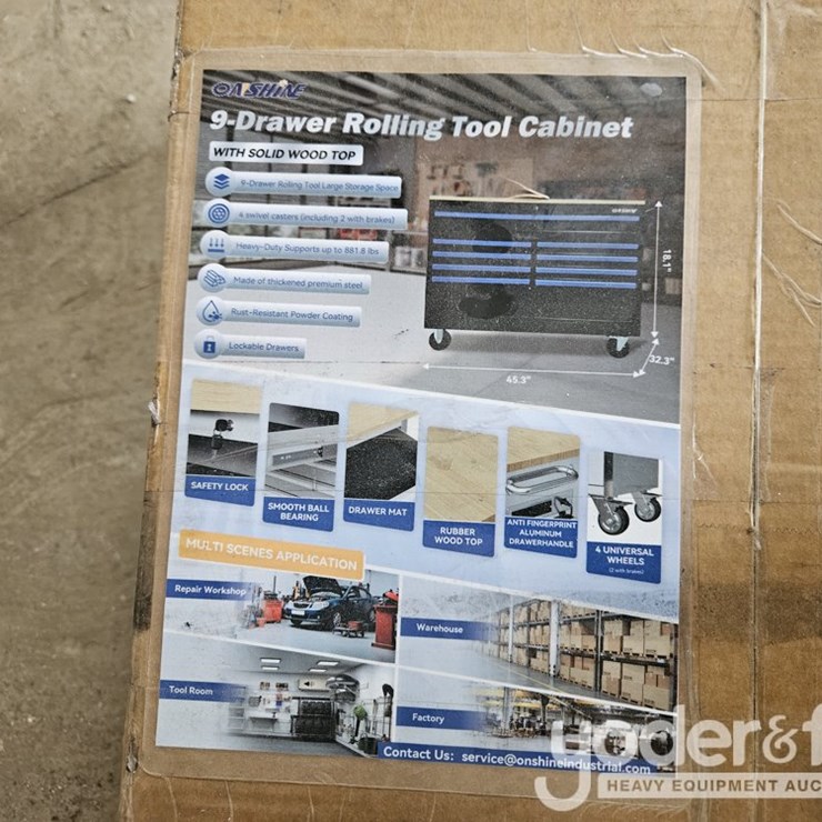Unused Onshine 9-Drawer Rolling Tool Cabinet