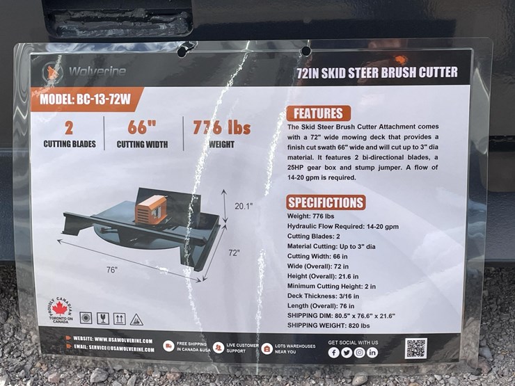 #2752-•-unused-2026-wolverine-skid-steer-brush-cutter-attachment-image-2