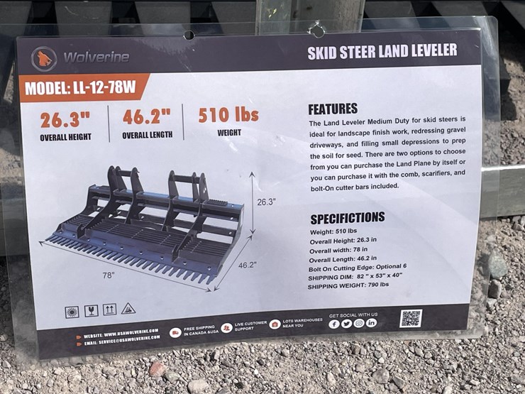 #2765-•-unused-2026-wolverine-skid-steer-land-leveler-attachment-image-1