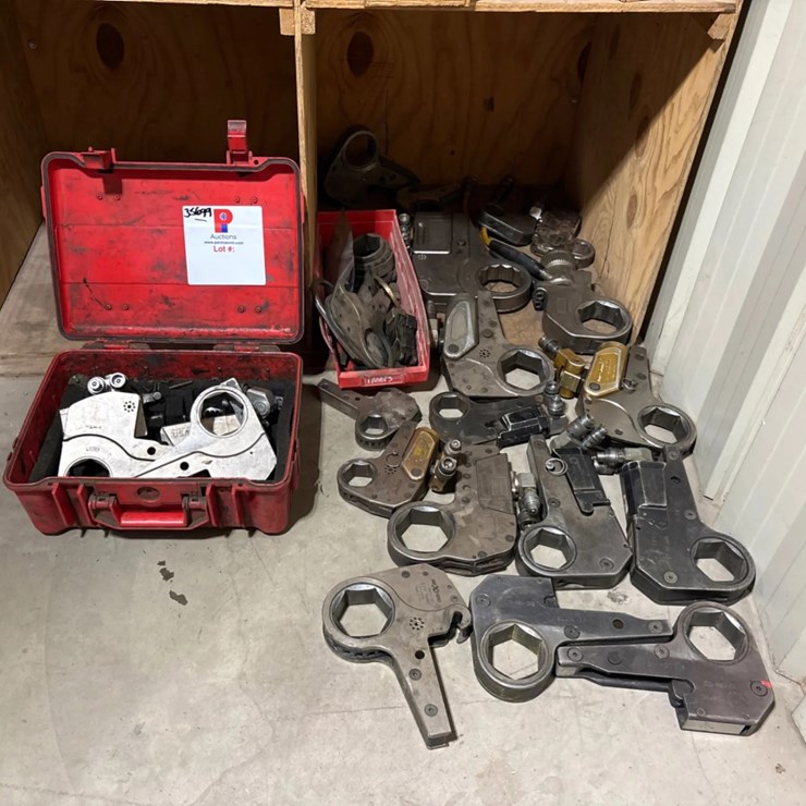 Lot of (19) assorted hydraulic torque wrenches & parts
