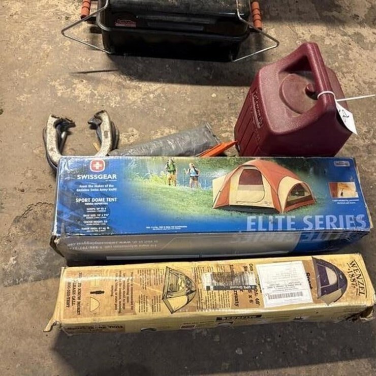 Camping Lot. Tent, lantern, Stakes etc