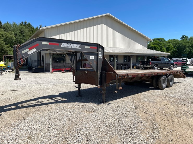 #456-•-2014-maxey-25'-gooseneck-flatbed-trailer-(has-wi-title)-(helenville,-wi)-image-1