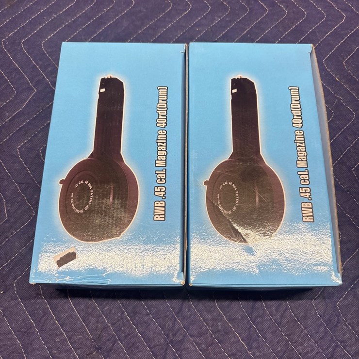 #55 • 2 RWB .45 caliber Glock 40 round drum mags