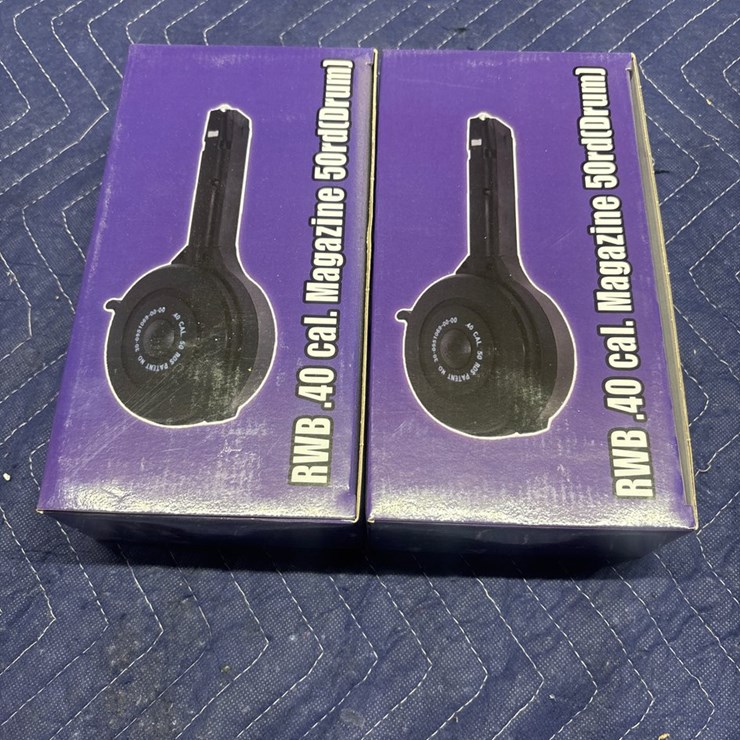 #57 • 2 RWB .40 caliber Glock 50 round drum mags