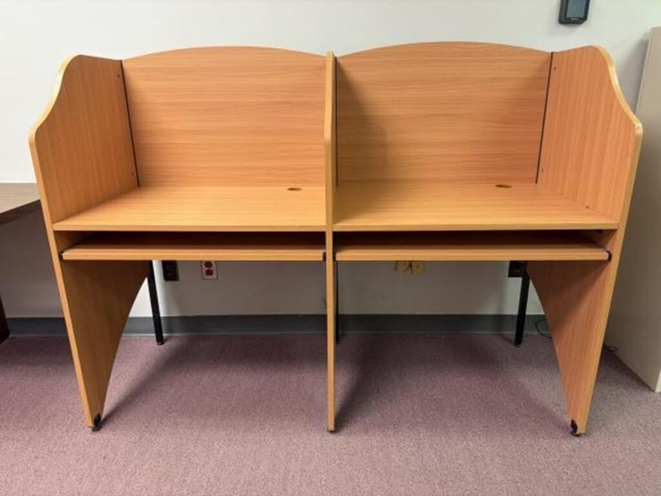double-light-wood-laminate-study-carrel-unit.-image-1
